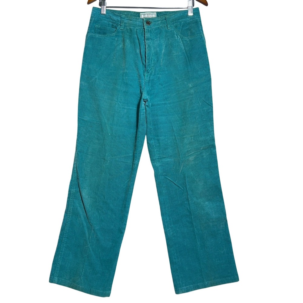 Charlotte Ford Straight Leg Vintage 80s Corduroy Pants Womens Size 14 Teal